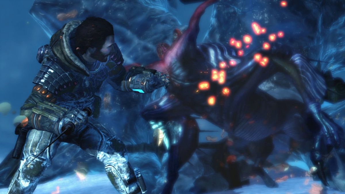 Survival on E.D.N. III: the brutal ice planet environment that defines Lost Planet 3's tone.